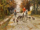 Canvas HD Print Oil painting Royal hunting team printed on canvas L1217