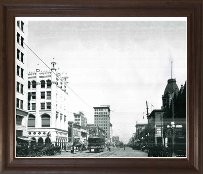Business District Oklahoma Vintage City Brown Rust Framed ...