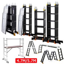 4.7M/5.7M Multi Purpose Folding Aluminium Heavy Duty Ladder Extendable Platform