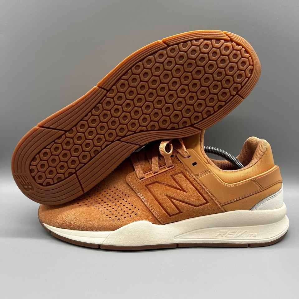 New Balance 247 v2 Peach Suede Trainers MS247GP Mens Uk 10 Sneakers