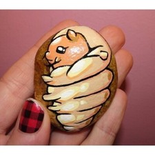 Maggot Hand Painted Rock Art oddity curiosity goth funeral insect fly larva