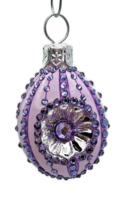 Patricia Breen Miniature Egg Surprise Reflector Lavender Easter Holiday Ornament