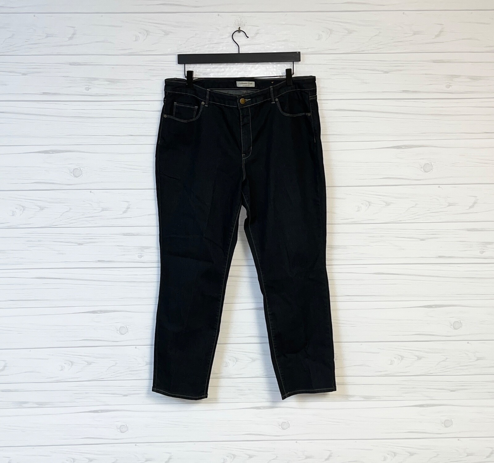 Coldwater Creek jeans womens size 16 mid rise natural fit straight dark wash