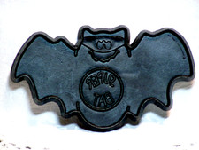Hallmark Vtg Plastic Cookie Cutter - Super Bat w/ Mask Halloween Haunted House