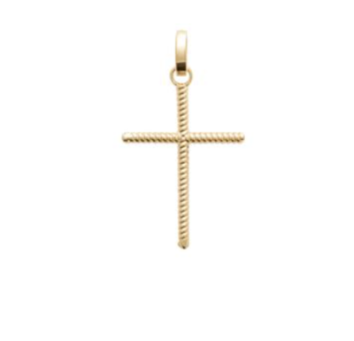 Grand Collier Ancien Avec Pendentif Croix En Plaqué Or - Bijou Vintage Occasion