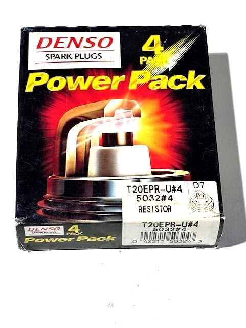 New Denso Spark Plug Power Pack 5032#4/T20EPR-U#4 Resistor 4 Pack