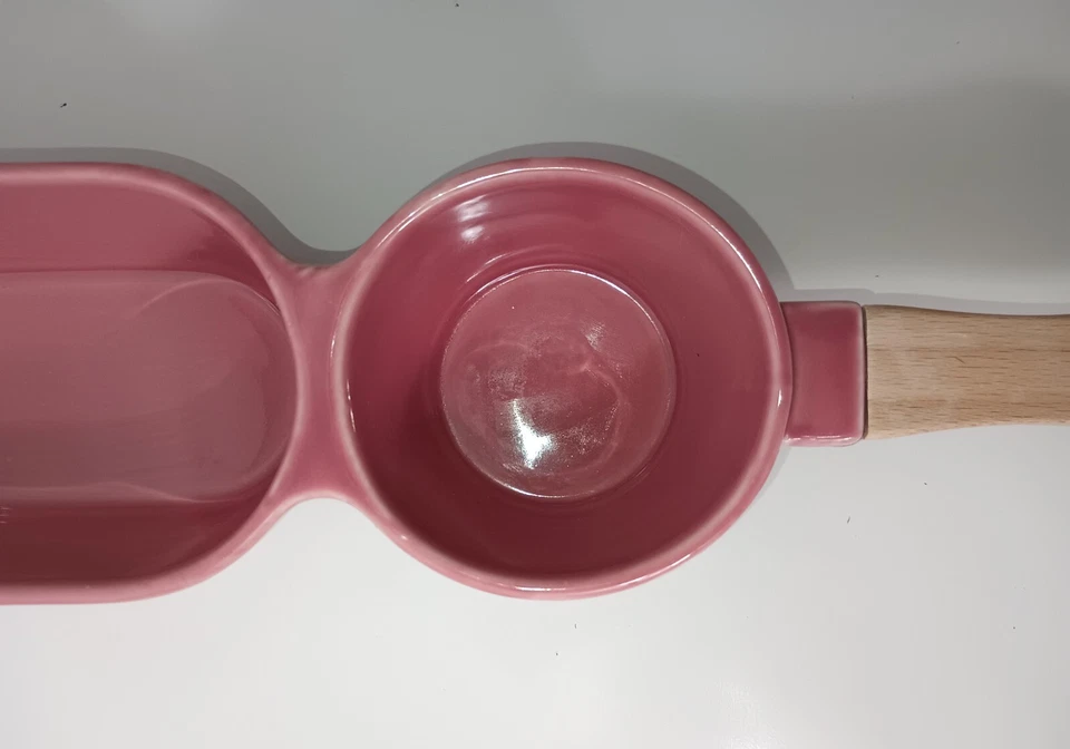 Cuenco para servir Cleo Chip Dip rosa rosa cerámica Anthropologie mango de 13,25"x3,25"  Foto 3 de 4