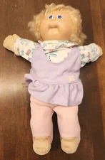 1986 Cabbage Patch Kids  Blonde Cornsilk Straight, 1 Tooth, Blue Eyes, 2 Dimples