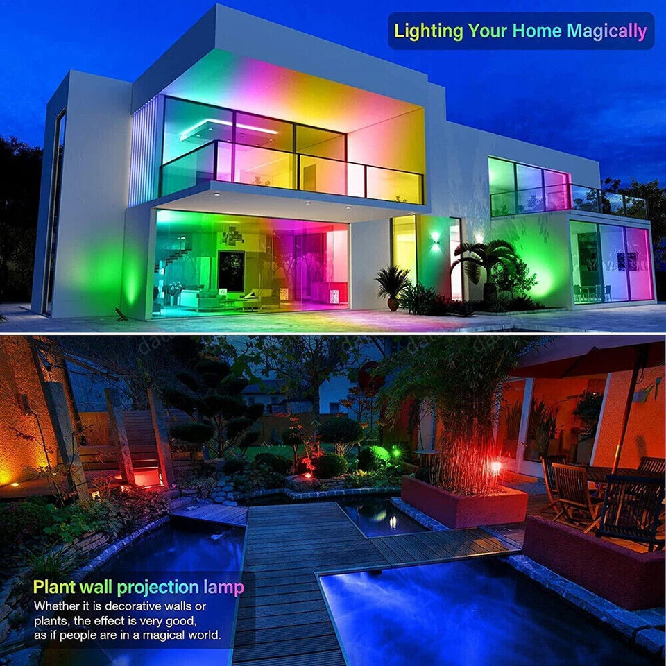 RGB LED Fluter Außen Strahler Flutlicht Scheinwerfer Gartenlampe Dimmbar 10-100W - Bild 4 von 4