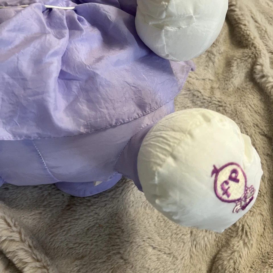 VTG. 1987 FISHER PRICE PLUSH PUFFALUMP PIG WITH DRESS, LAVENDER Pink Purple - Image 3 of 4