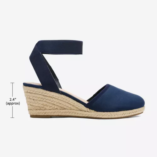 Damenschuhe Espadrilles Keilabsatz elastische Knöchelriemen eng anliegend elegante Schuhe - Bild 20 von 38