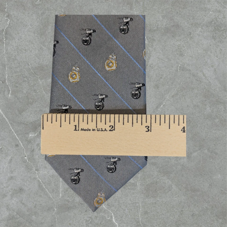 NUEVO Robot droide corbata Star Wars Disney 100 % rayas gris seda Foto 2 de 4