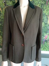 Maurice Henry Designed Cashmere Ladies Jacket With Velvet Collar Size 14