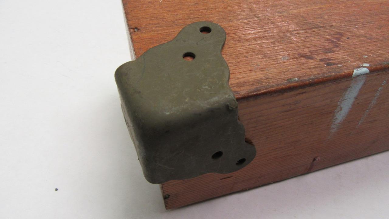 1950's Vintage Metal Trunk Luggage Chest Outside Corner Protector Bumpers Trim