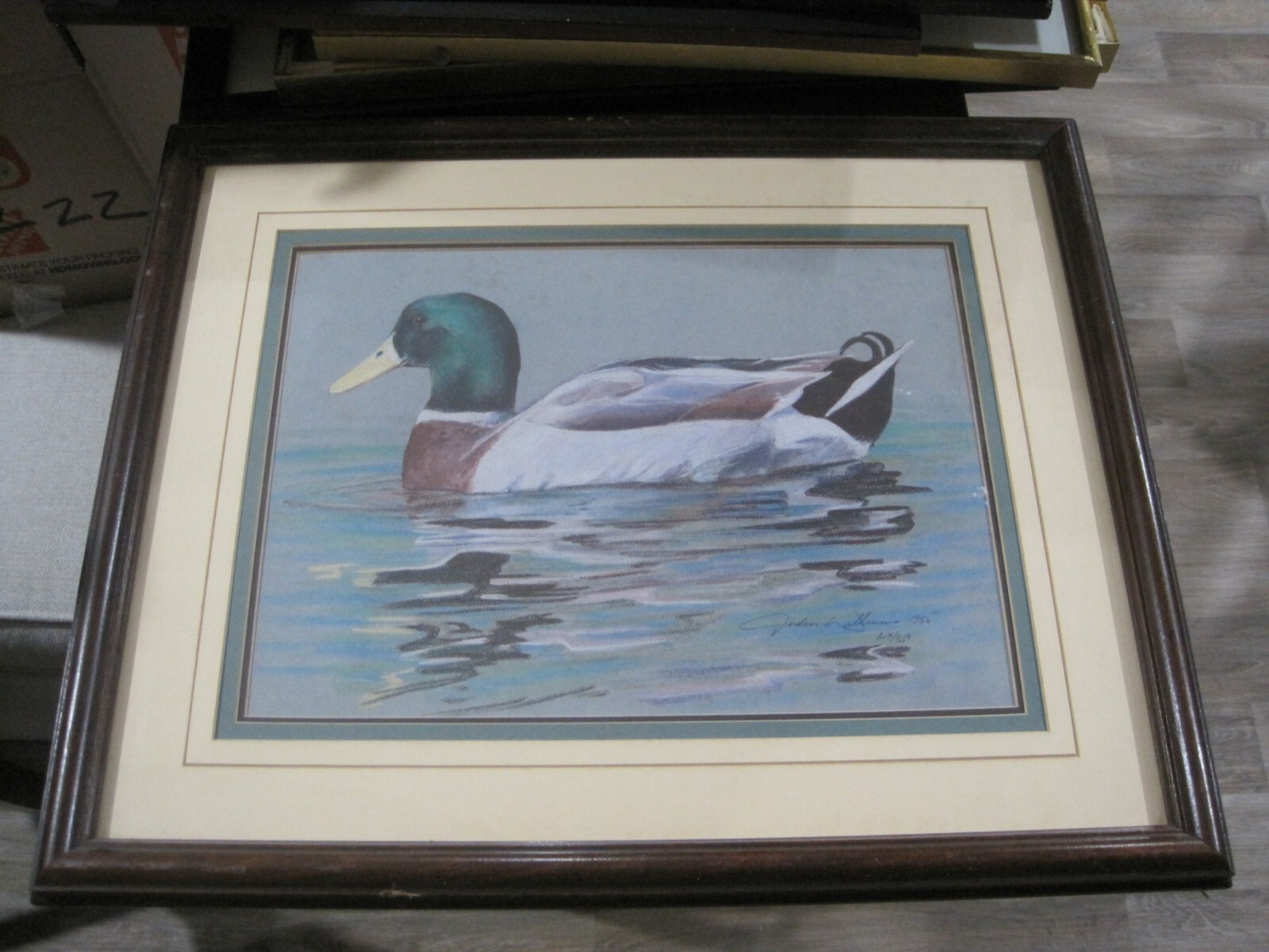 Judson Williams, 1985 Signed Framed LE 214/850 Duck Art Print 22" x 18