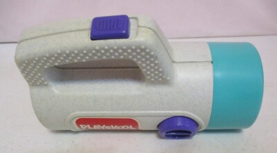 Playskool-Flashlight-Gray-Teal & Purple-Color Changing Red-Green Lens-1986-Works