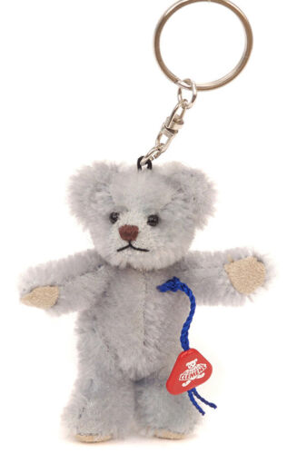 Pale Blue Mohair Teddy Bear Keyring by Clemens - 7cm - 10.022.0075 - Picture 1 of 1