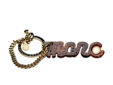 Marc By Marc Jacobs Signature Charm Key Ring in Dark Tortoise 