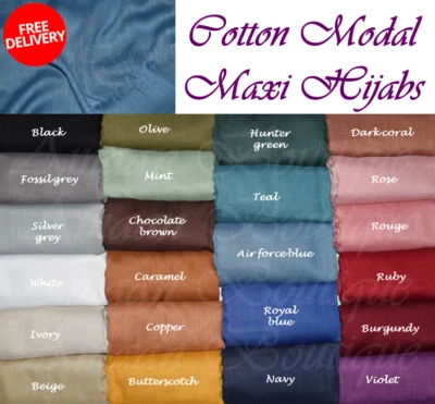 Premium Modal Cotton Scarf Hijab Shawl High Quality Maxi Wrap Modest Cashmere