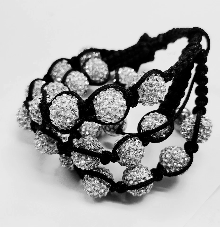 Fancy Style Macrame 3 Trio Bracelet with  silver and black Alloy  - Image 2 of 3