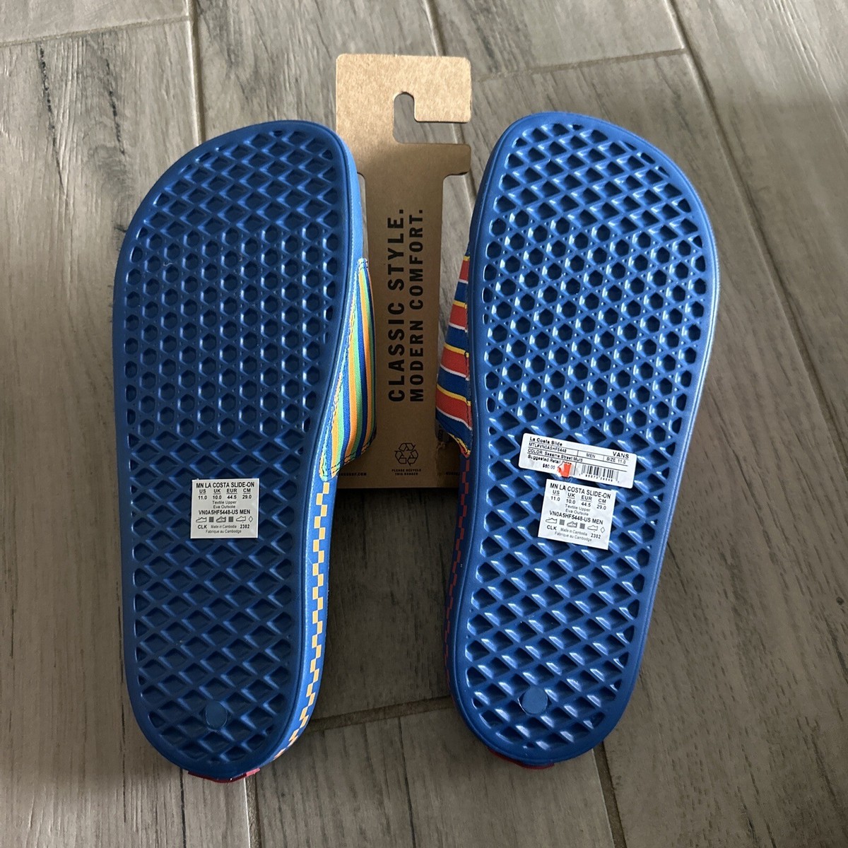 Vans x Sesame Street La Costa Slide Bert & Ernie Blue Stripes Sandals Men\'s 12 Vans x Sesame Street La Costa Slide Bert And | Mercari main image 2