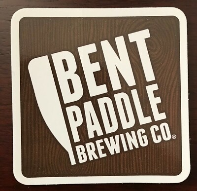 Bent Paddle Brewing logo square sticker (3'' x 3'') Duluth Minnesota dark brown