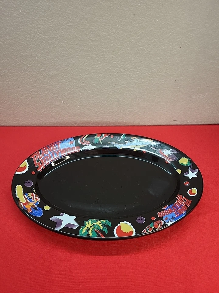 Lote Souviner Plato y Cuenco Negro Planet Hollywood Años 90 De Colección Excelente Estado. Foto 2 de 4