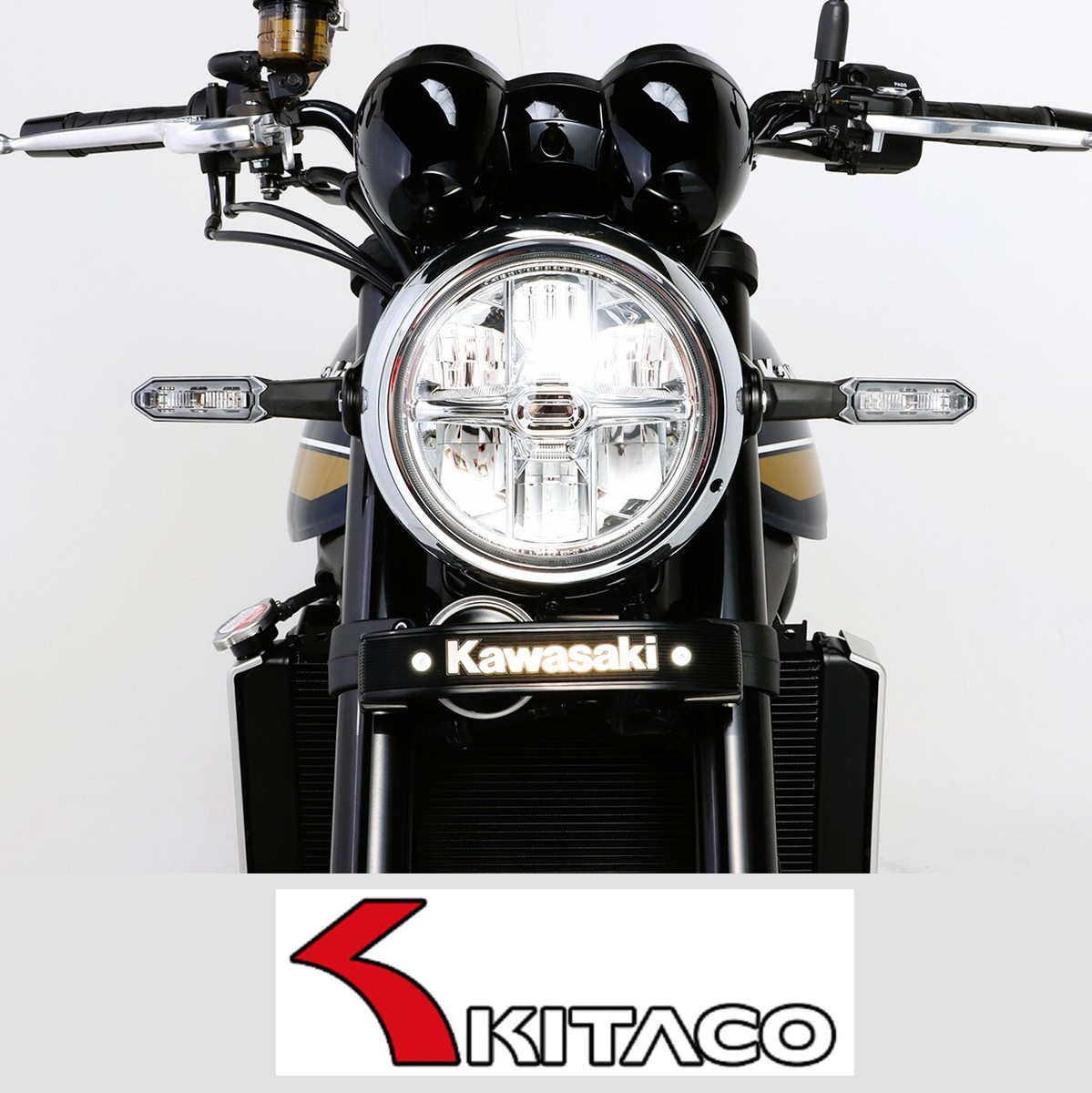Kitaco #799-4810000 Front fork emblem BLACK Kawasaki Z900RS/SE