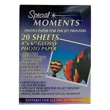 NEW 4x6 Glossy PHOTO PAPER For ALL INK JET PRINTERS 20 Sheets Special Moments