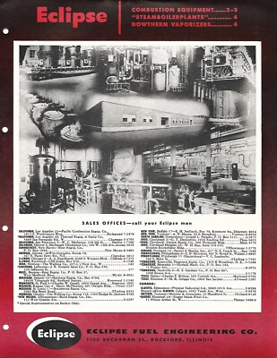 MRO Brochure - Eclipse - Combustion Equipment Steam Boiler et al - c1953 (MR685)