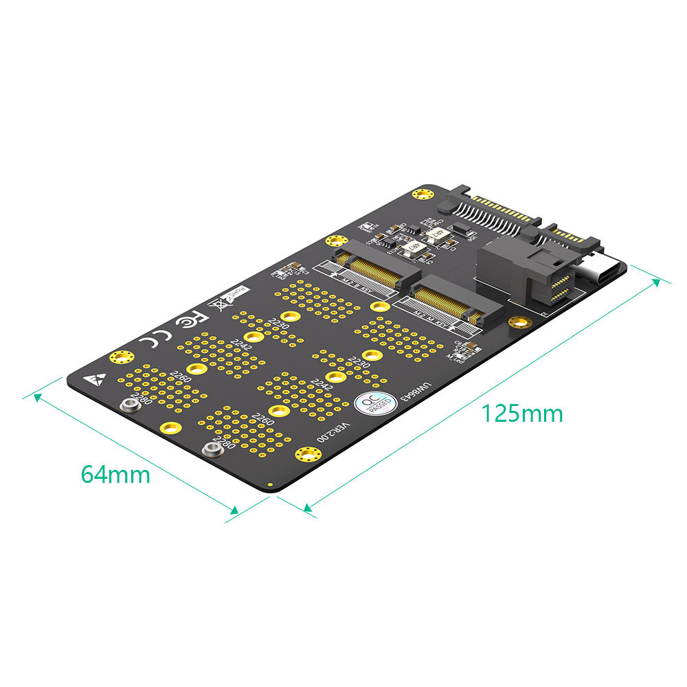 2 in 1 Combo M.2(NGFF) NVMe SSD/SATA-Bus SSD to SFF-8643 and