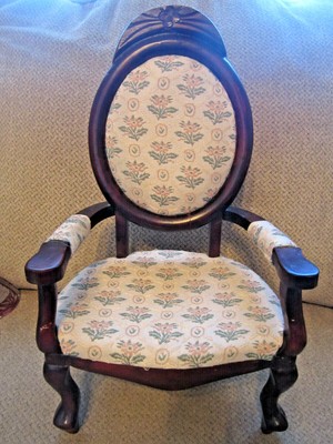 upholstered doll chair