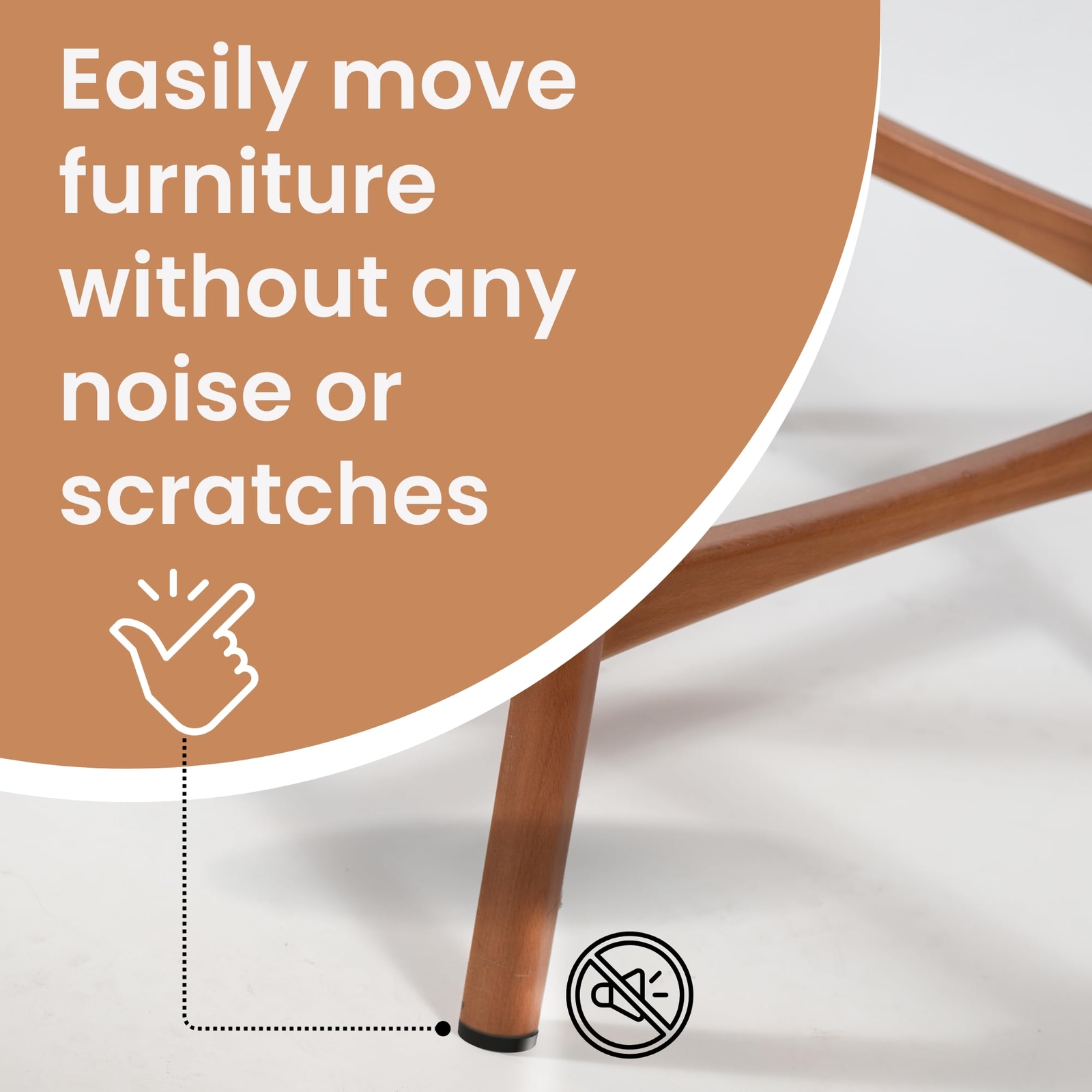 16 Pack Nail On Furniture Glides for Chairs & Tables Chair Leg Floor Protectors