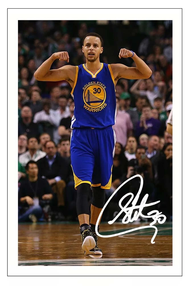 STEPH CURRY GOLDEN STATE WARRIORS AUTOGRAPH SIGNED PHOTO PRINT BASKETBALL