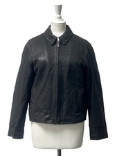 Women’s Vintage Thomas Burberry Leather Jacket Box Coat Casual Soft Size Medium