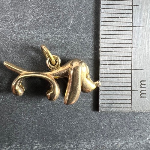 Vintage 18K Gelbgold Wurst Hund Hund Charm Anhänger - Bild 11 von 16