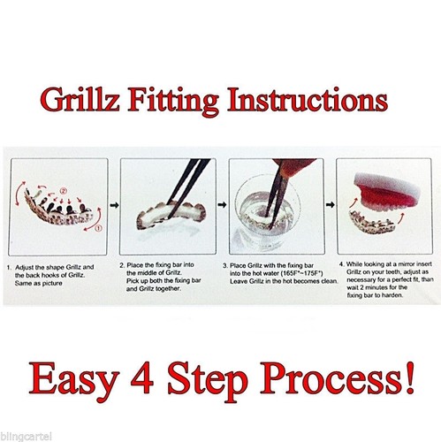 Parrillas de fusión para dientes Drip Grillz en tono plateado con parte inferior de goteo Hip Hop - Imagen 6 de 6