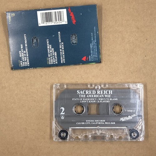 SACRED REICH Cassette Tape 90s Metal Thrash THE AMERICAN WAY METAL BLADE RECORDS - Imagen 3 de 7