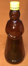 VINTAGE Mrs. Butterworth Pancake Syrup 10" Glass Brown Amber Bottle Plastic Cap
