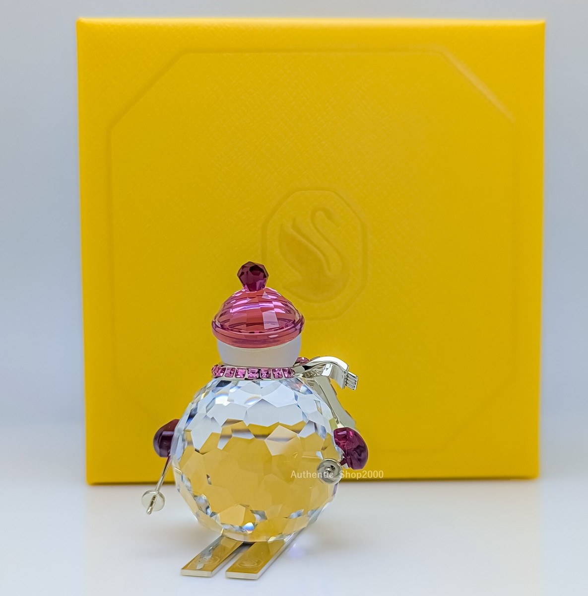 New 100% SWAROVSKI Pink Holiday Cheers Dulcis Christmas Snowman