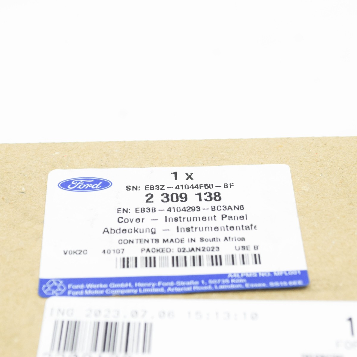 FORD RANGER T6 MK1 Instrument Left Panel Trim Grey LHD 2309138 NEW  