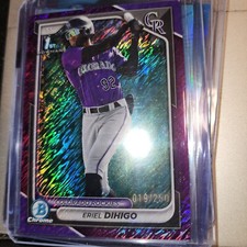 2024 1ST BOWMAN CHROME PROSPECT PURPLE SHIMMER ERIEL DIHIGO RC 19/250 -COLORADO