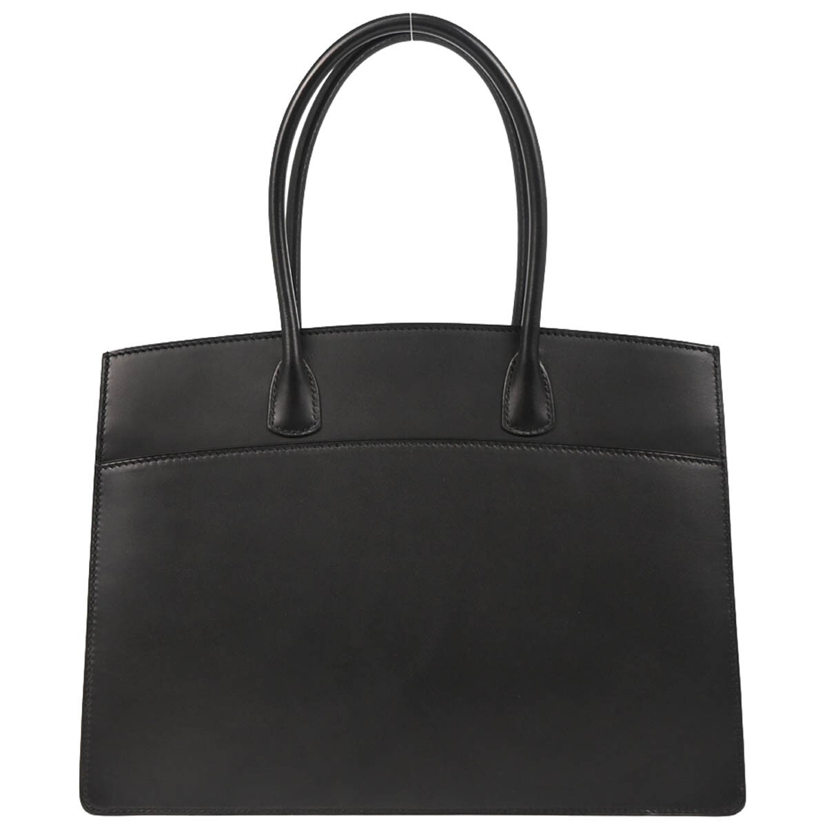 Hermes Black Box Calf White Bus PM Tote Bag G U.3 165083