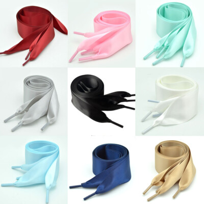 Luxury Ribbon Wide Shoelaces Awesome Color Palette Unique Colorful Satin  Laces