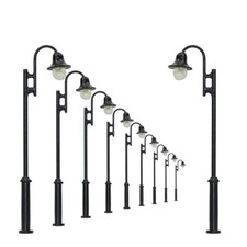 LYM29 10pcs Model Railway Lamp Post Street Lights OO HO Gauge 1:76 LEDs 6cm