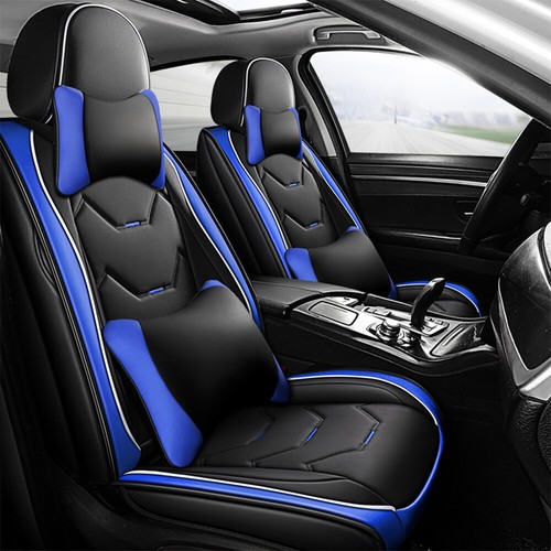 5 Car Seat Cover w/ Waterproof Leather Full Set Universal Fit for Most SUV Sedan - Picture 13 of 18