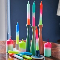 x3 Set Dip Dye Neon Candles | Colourful Bright Taper Dinner Party Candles |