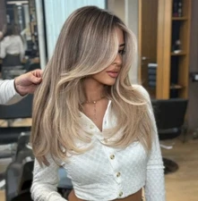 Dark Golden Blonde Human Hair Wig for Black White Women 13x4 Lace Front Wig