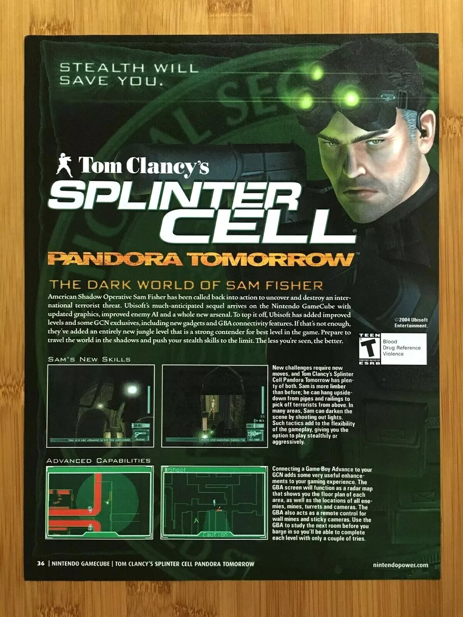 Tom Clancy's Splinter Cell: Pandora Tomorrow Print Ad/Poster Art PS2 (A)