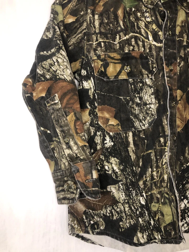 Vtg Mossy Oak Break Up Camo Kids Hunting Button Up Shirt Youth Small (6-8) - Image 2 of 4